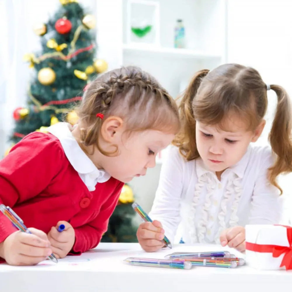 6pcs Ball Point Pen 0.7MM Korea Creative Stationery Pen 6 Color In 1 Ballpoint Pens for  School Supplies Office