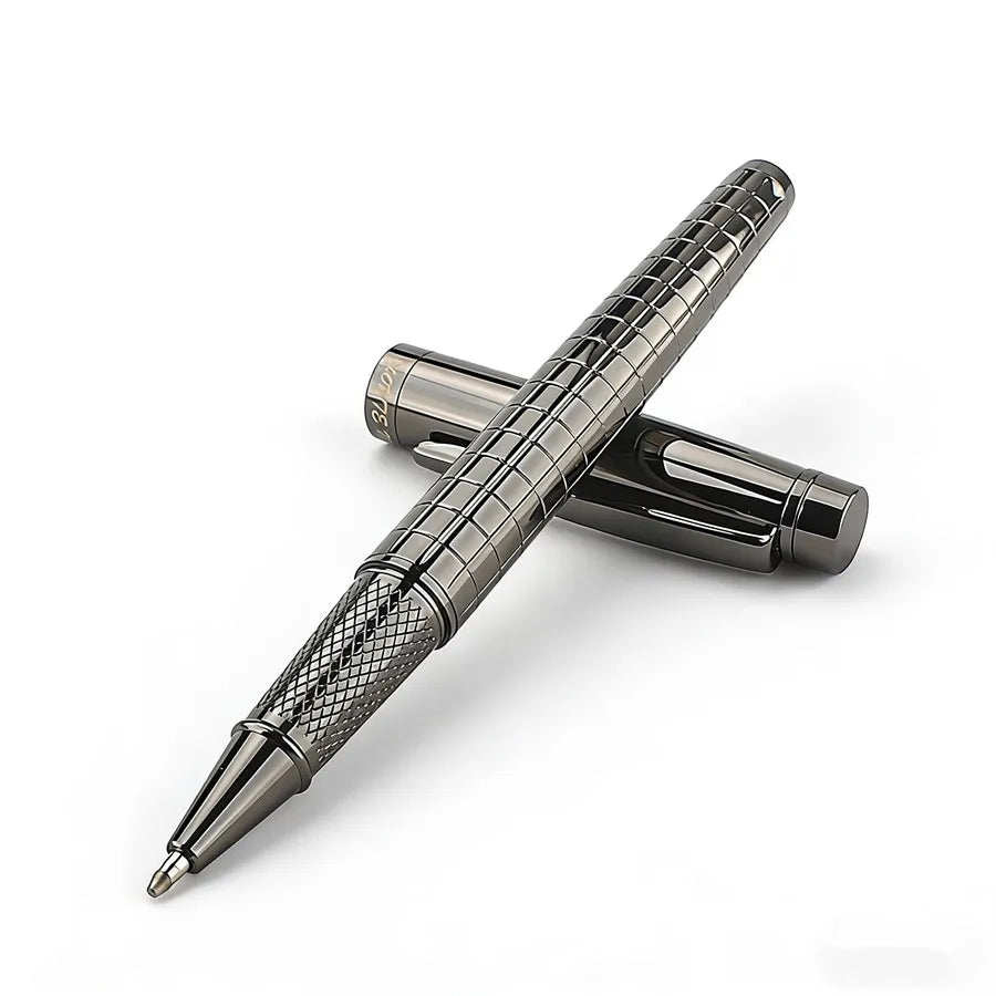 monte mount School Office Stationery Supplies Luxury Metal gray lattice Roller ball Pen 0.7mm Metal Ballpoint Pens for Gift