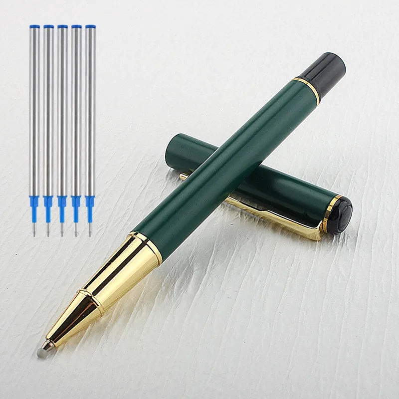 High Quality Classical Metal Green Rollerball Pen Office Stationery Fashion Lady Writing Gifts